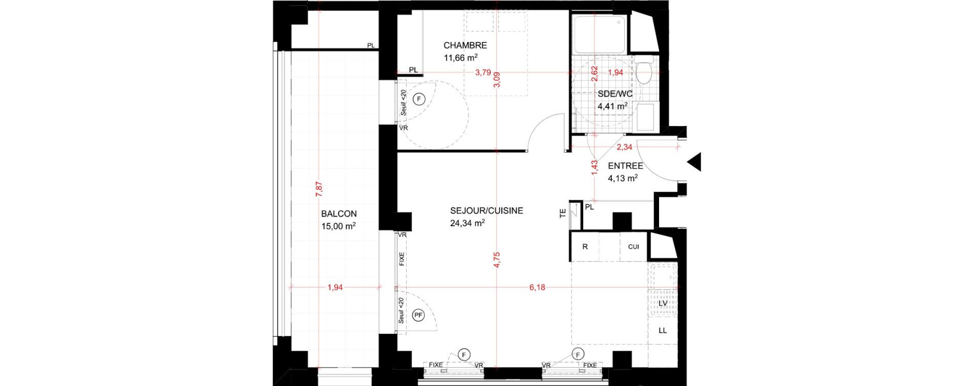 Appartement T2 de 44,54 m2 &agrave; Aubervilliers Fort d'aubervilliers