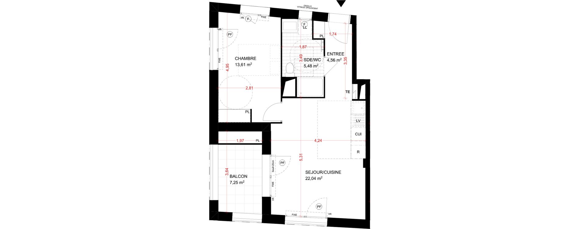 Appartement T2 de 45,69 m2 &agrave; Aubervilliers Fort d'aubervilliers