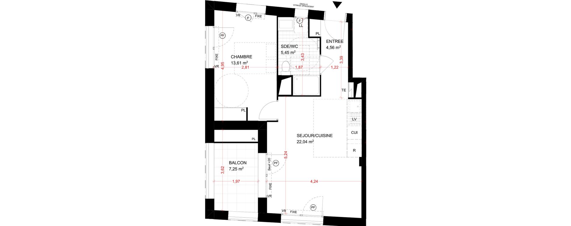 Appartement T2 de 45,66 m2 &agrave; Aubervilliers Fort d'aubervilliers