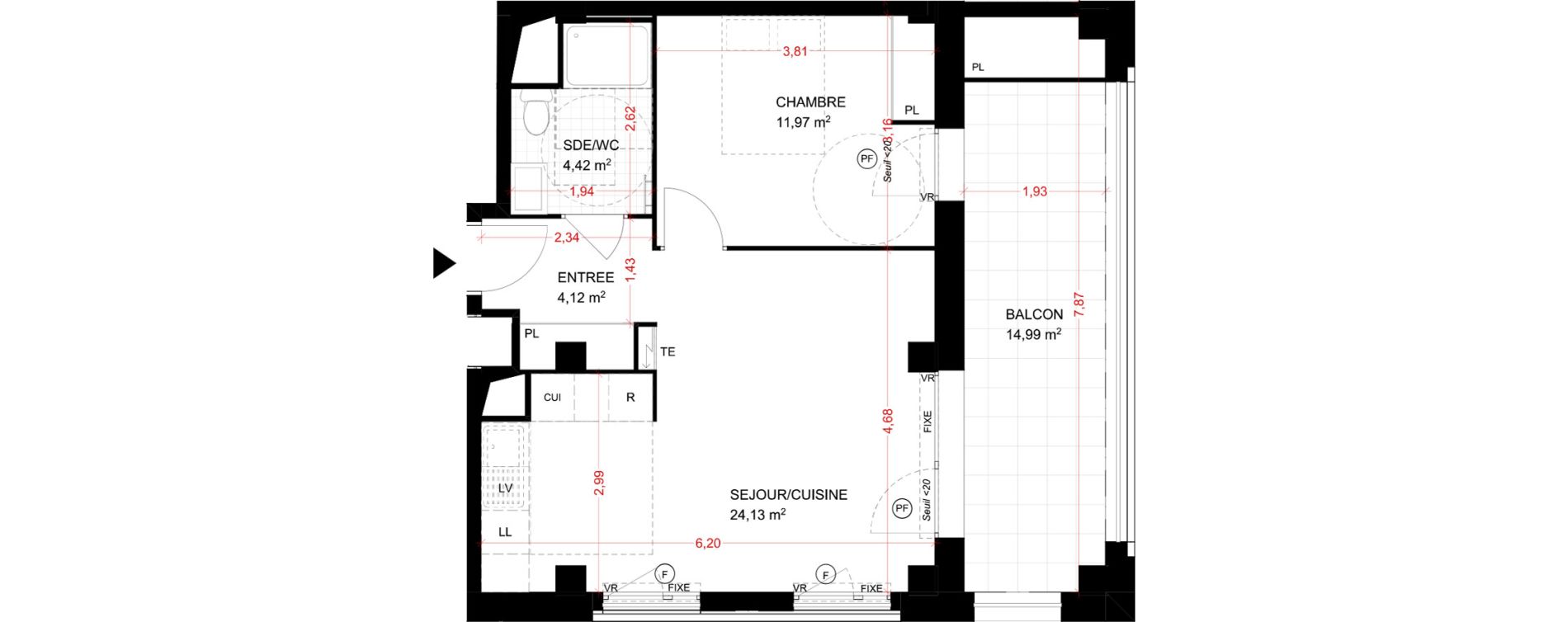 Appartement T2 de 44,64 m2 &agrave; Aubervilliers Fort d'aubervilliers