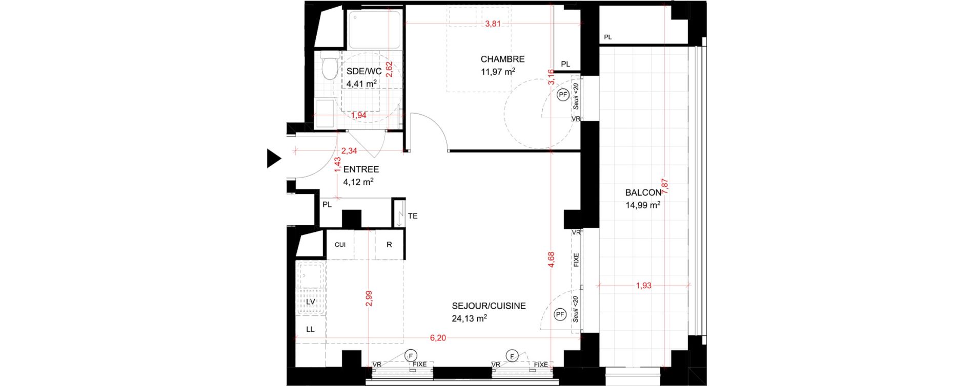 Appartement T2 de 44,63 m2 &agrave; Aubervilliers Fort d'aubervilliers