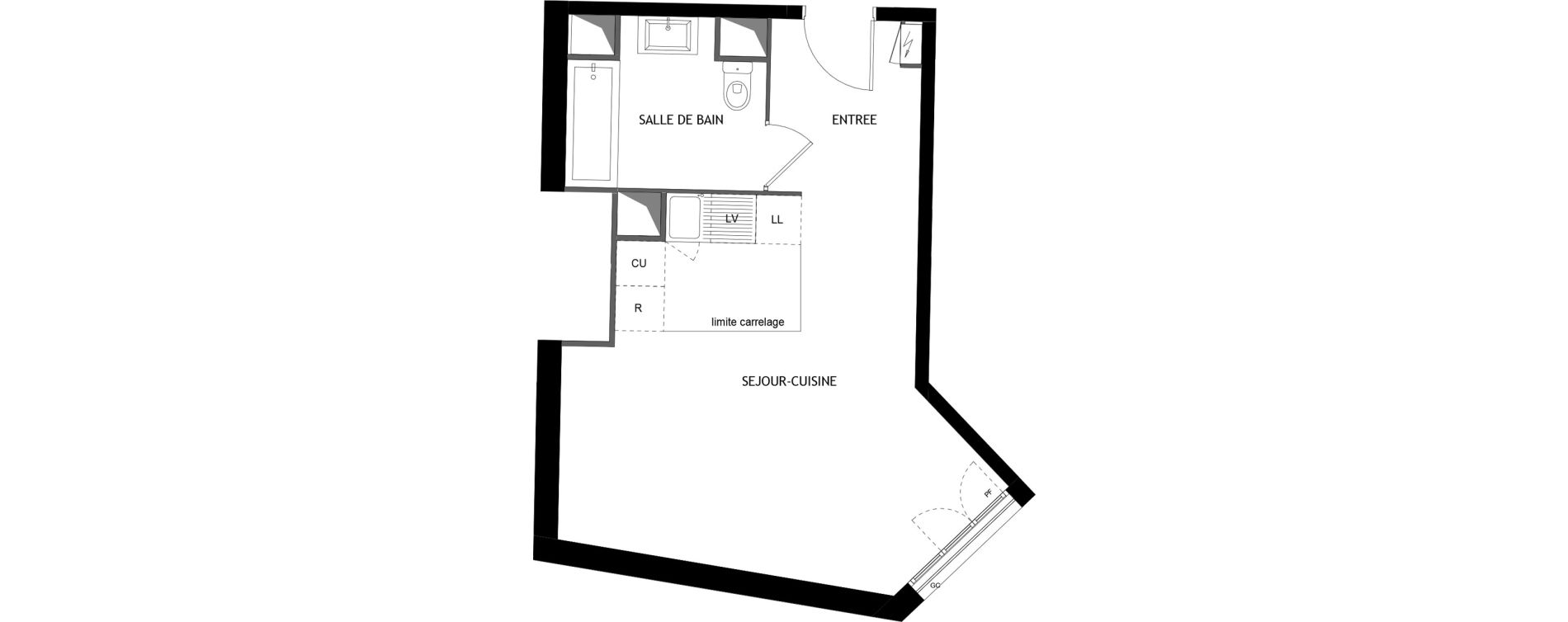 Appartement T1 de 33,20 m2 &agrave; Aubervilliers Magasins generaux