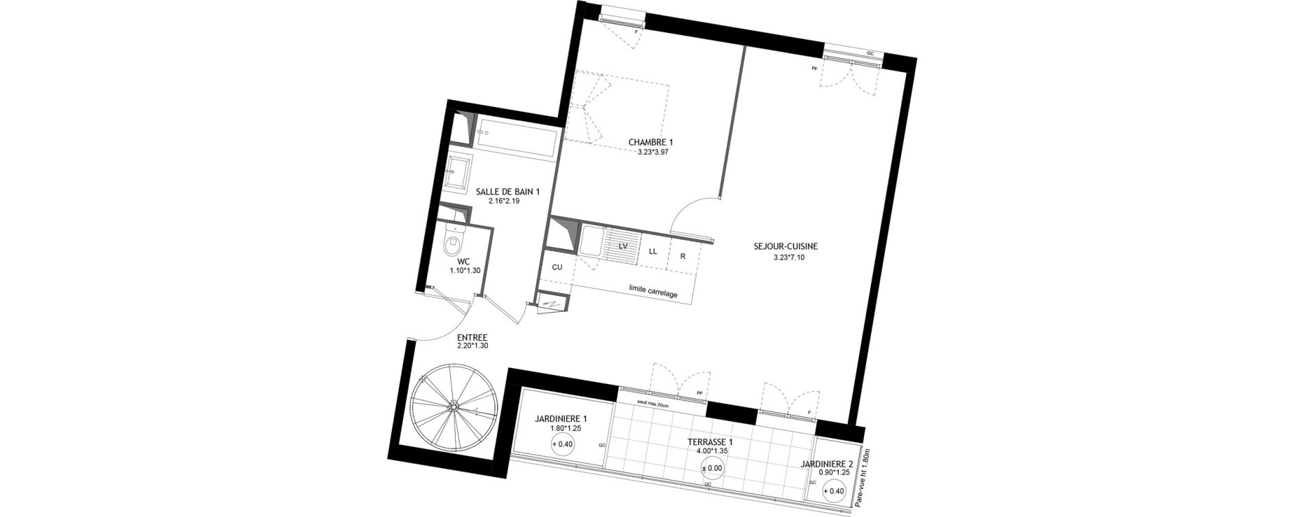 Duplex T4 de 96,90 m2 &agrave; Aubervilliers Magasins generaux