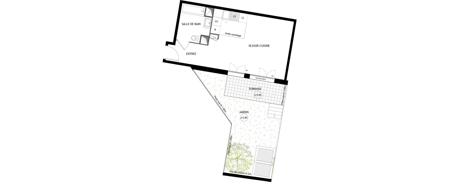 Appartement T1 de 33,80 m2 &agrave; Aubervilliers Magasins generaux