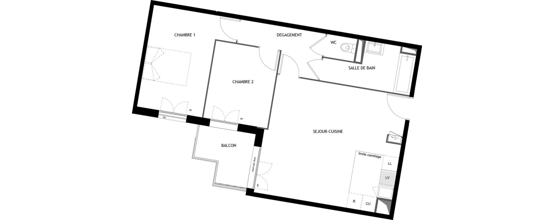 Appartement T3 de 63,20 m2 &agrave; Aubervilliers Magasins generaux