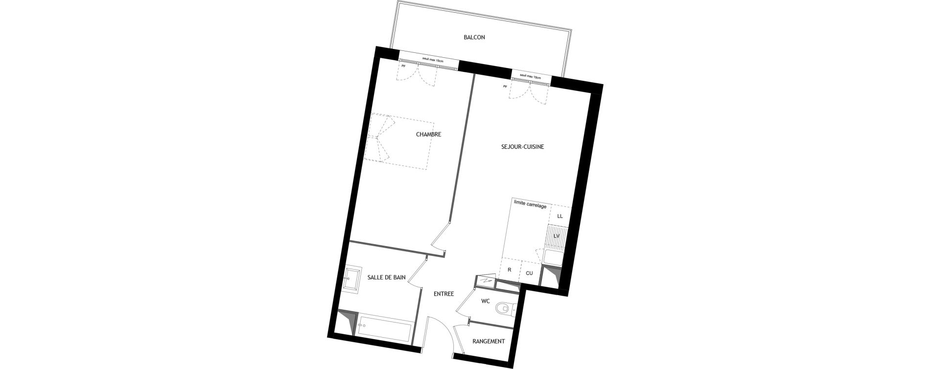 Appartement T2 de 48,00 m2 &agrave; Aubervilliers Magasins generaux