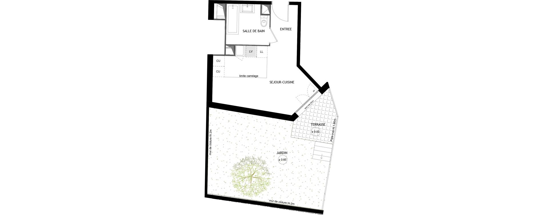 Appartement T1 de 26,80 m2 &agrave; Aubervilliers Magasins generaux