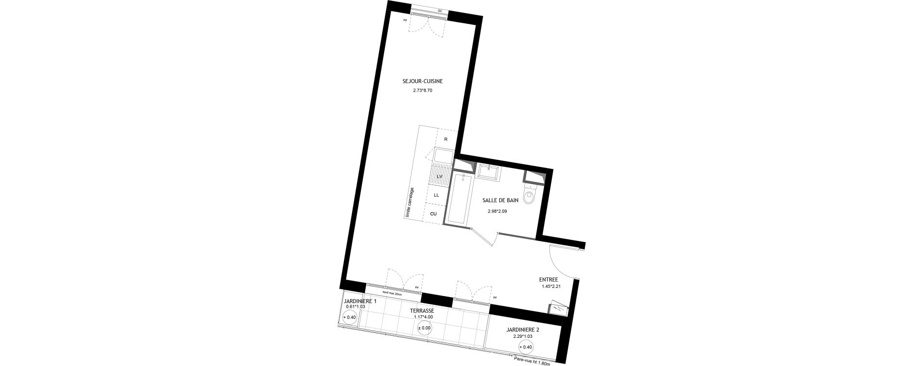 Appartement T1 de 39,00 m2 &agrave; Aubervilliers Magasins generaux