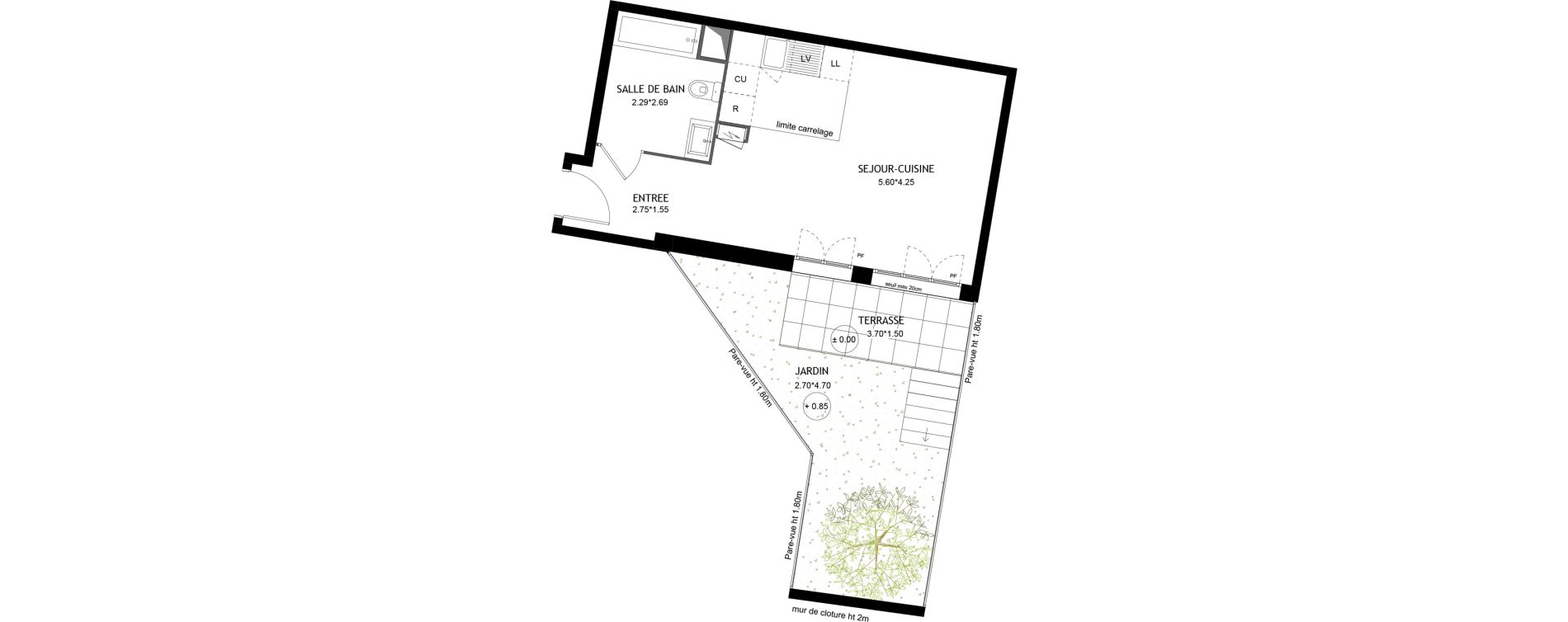 Appartement T1 de 33,60 m2 &agrave; Aubervilliers Magasins generaux