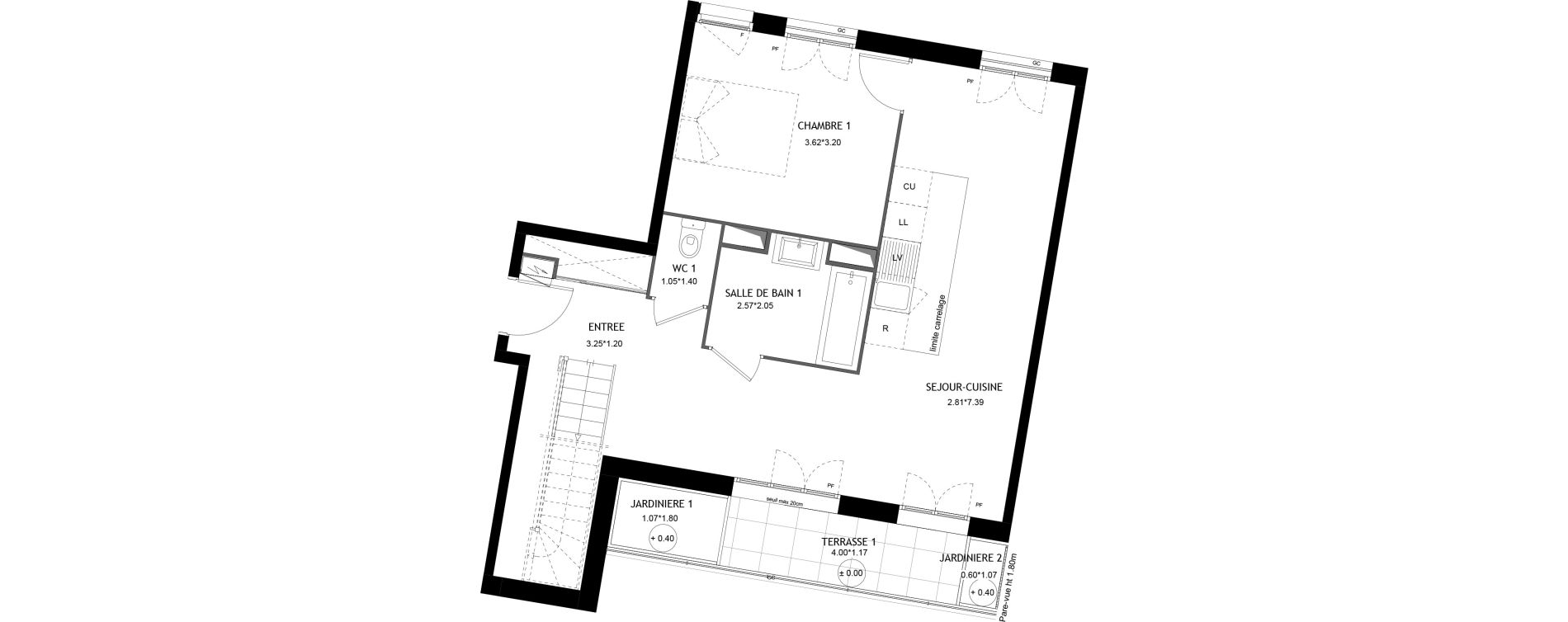 Duplex T5 de 103,80 m2 &agrave; Aubervilliers Magasins generaux