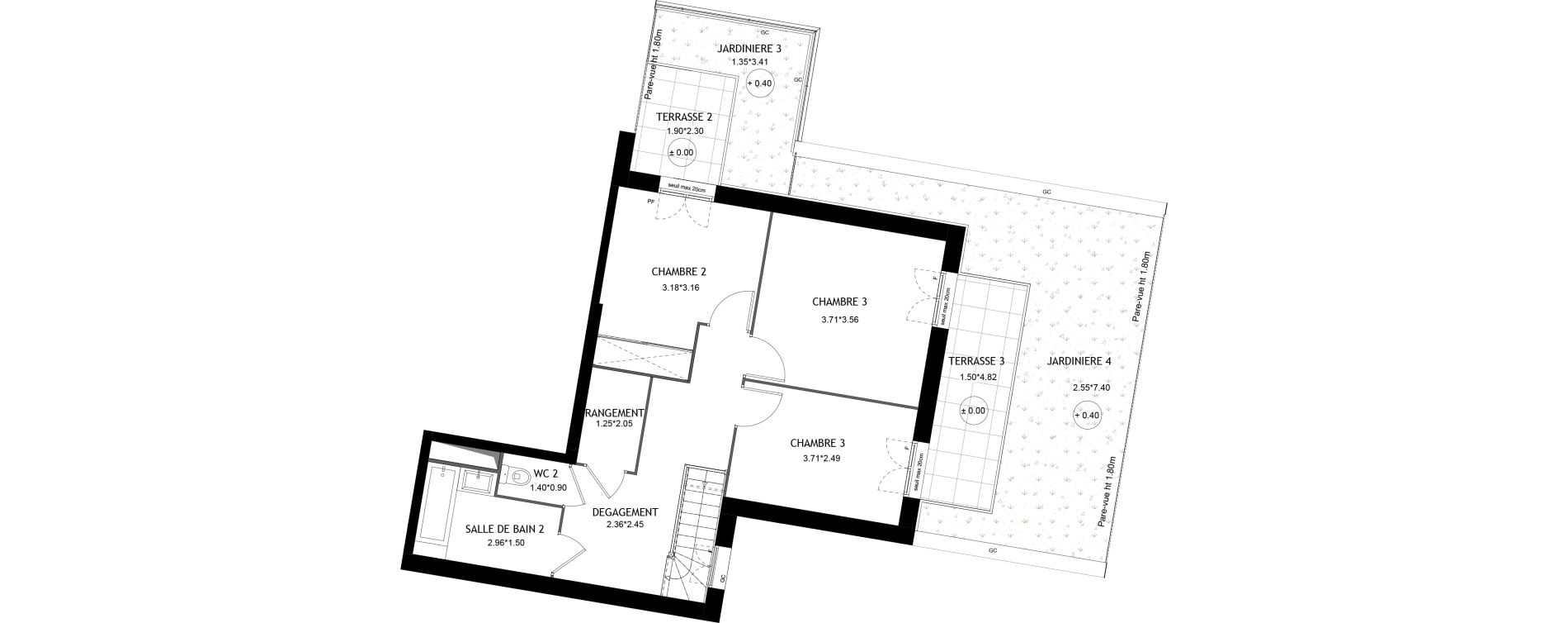 Duplex T5 de 103,80 m2 &agrave; Aubervilliers Magasins generaux