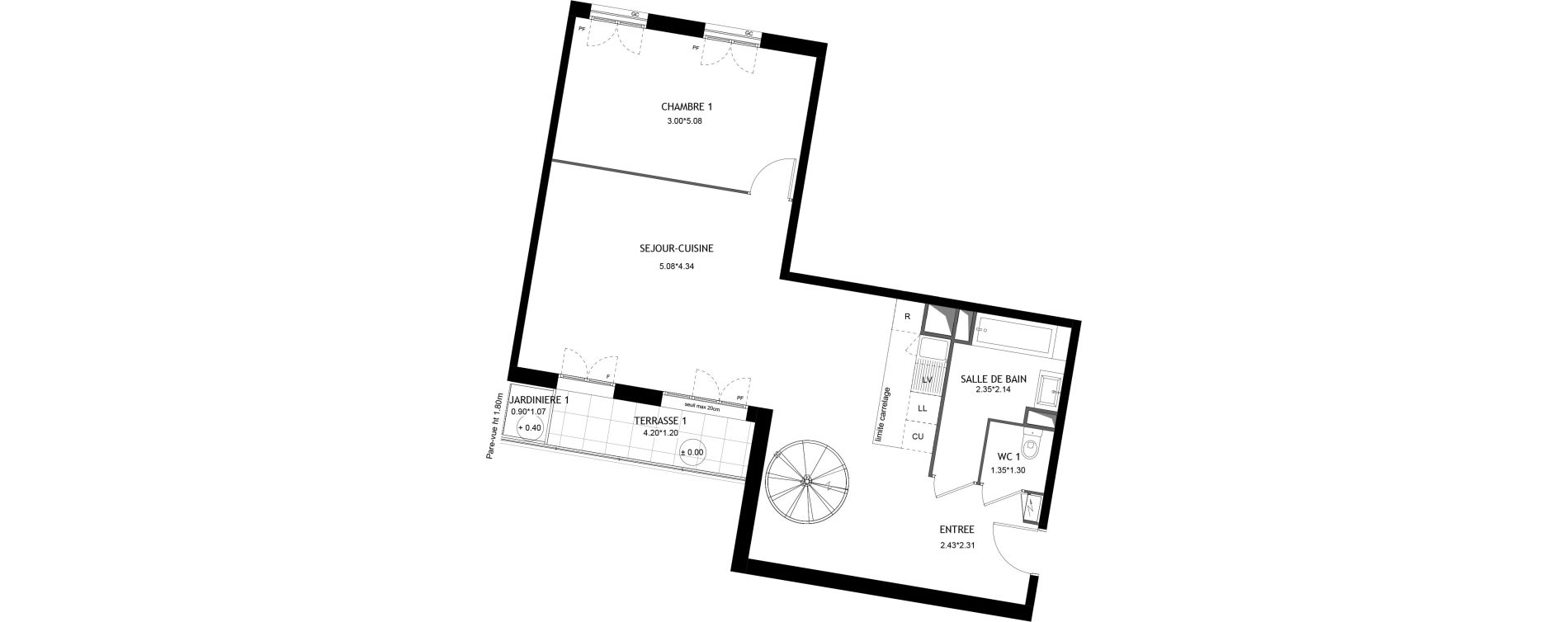 Duplex T5 de 127,10 m2 &agrave; Aubervilliers Magasins generaux