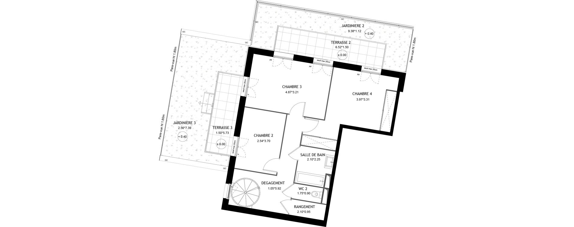 Duplex T5 de 127,10 m2 &agrave; Aubervilliers Magasins generaux