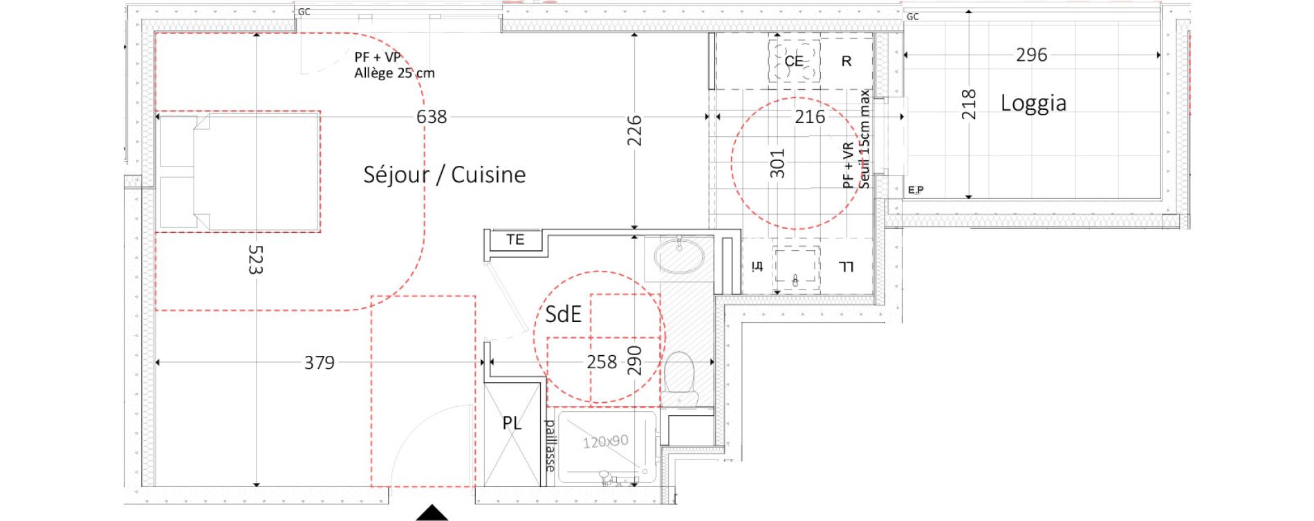 Appartement T1 de 37,98 m2 &agrave; Aubervilliers Landy