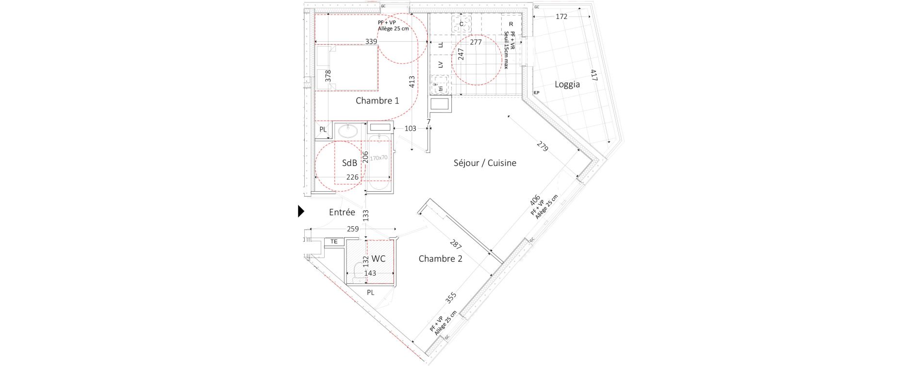 Appartement T3 de 55,72 m2 &agrave; Aubervilliers Landy