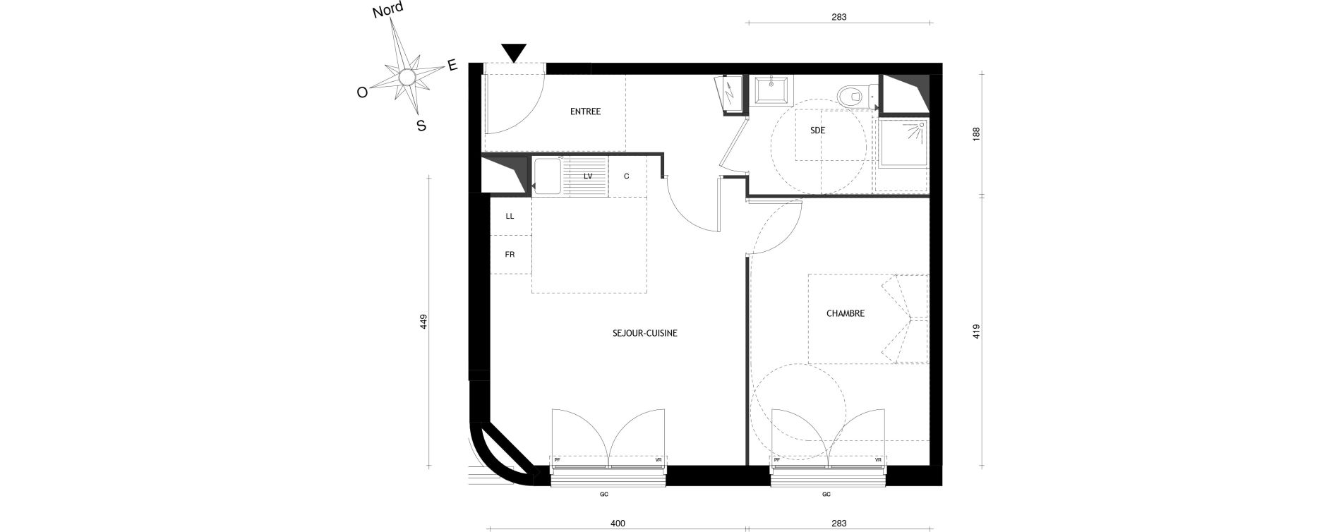 Appartement T2 de 40,77 m2 &agrave; Aubervilliers Centre