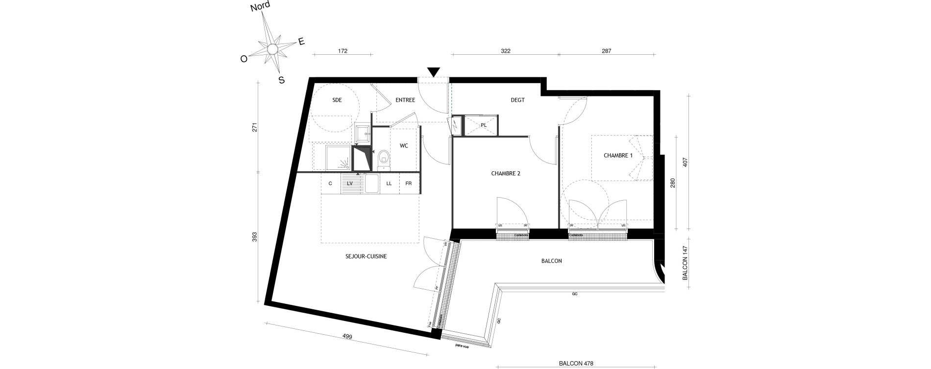 Appartement T3 de 60,63 m2 &agrave; Aubervilliers Centre