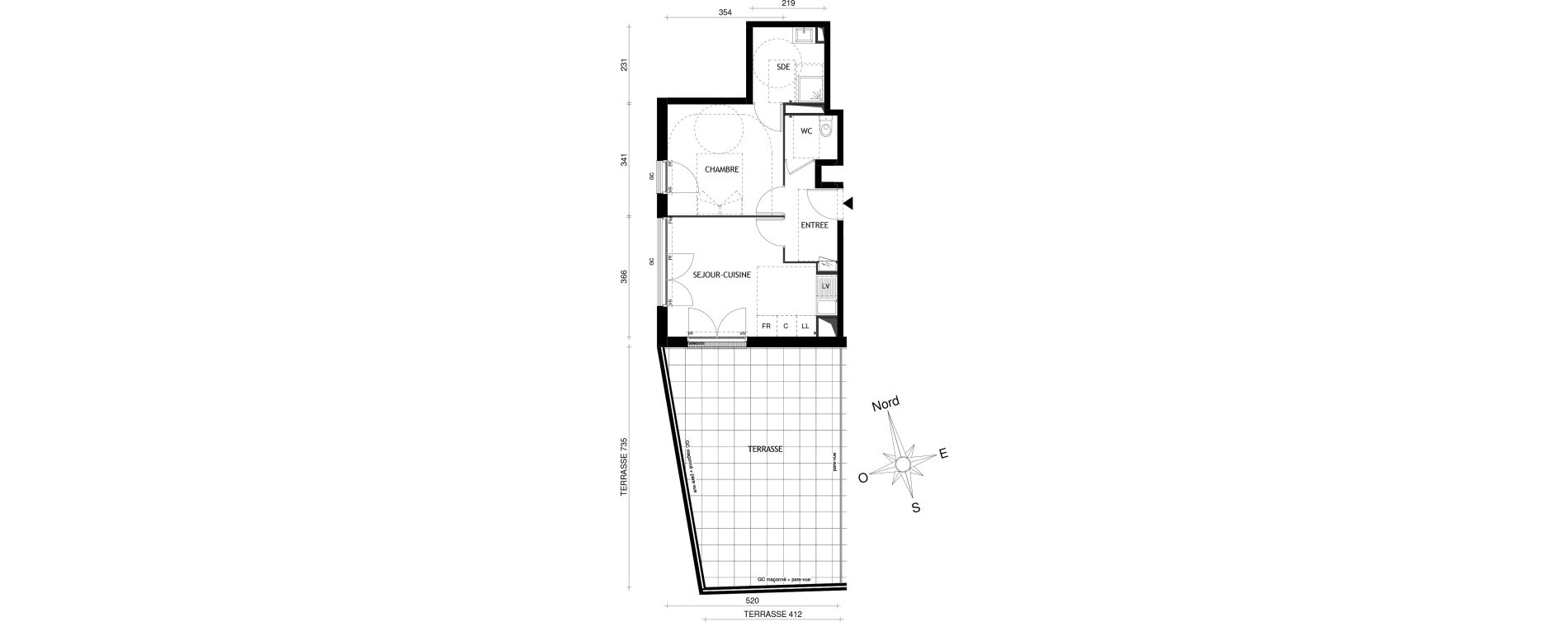 Appartement T2 de 39,39 m2 &agrave; Aubervilliers Centre