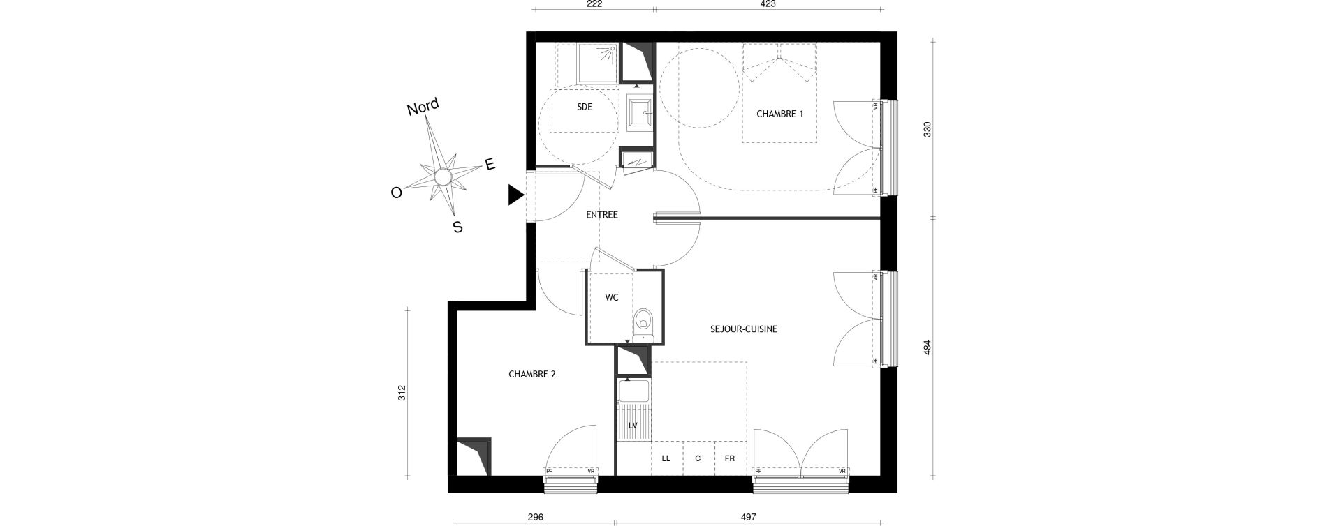Appartement T2 de 54,49 m2 &agrave; Aubervilliers Centre