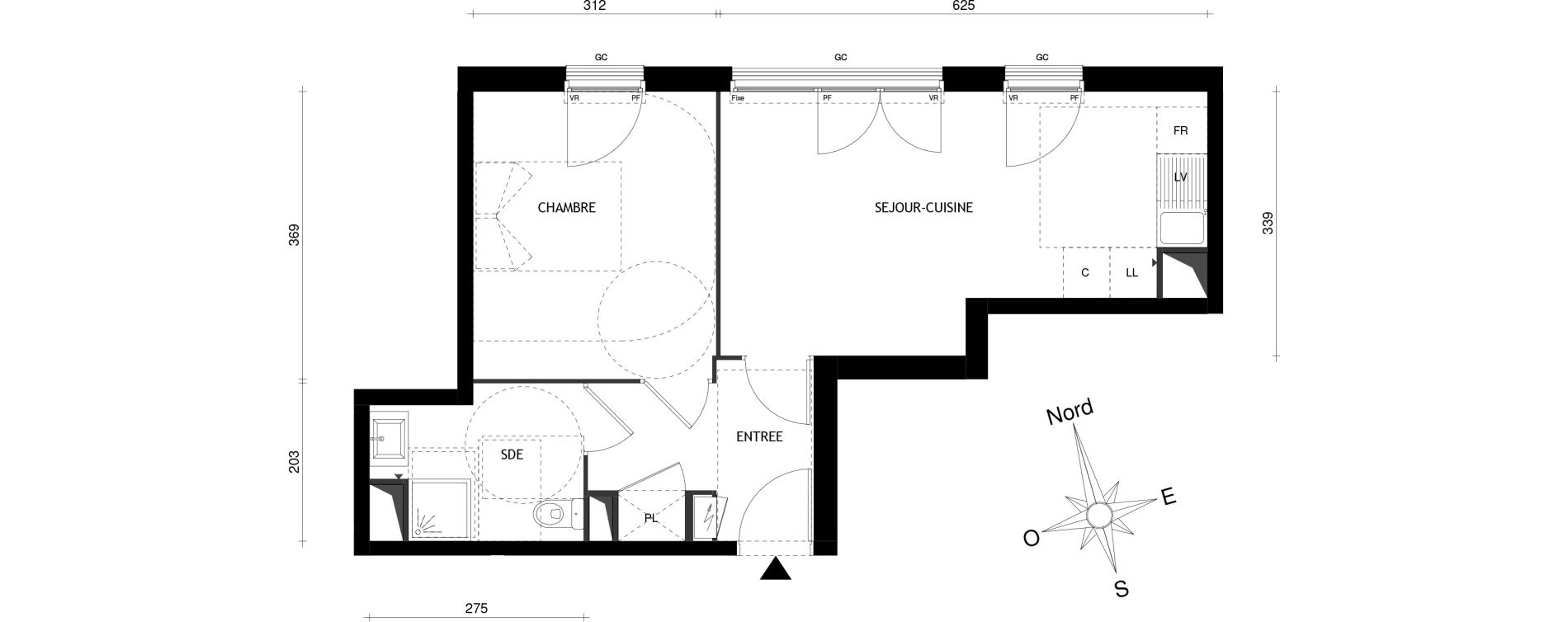 Appartement T2 de 40,48 m2 &agrave; Aubervilliers Centre