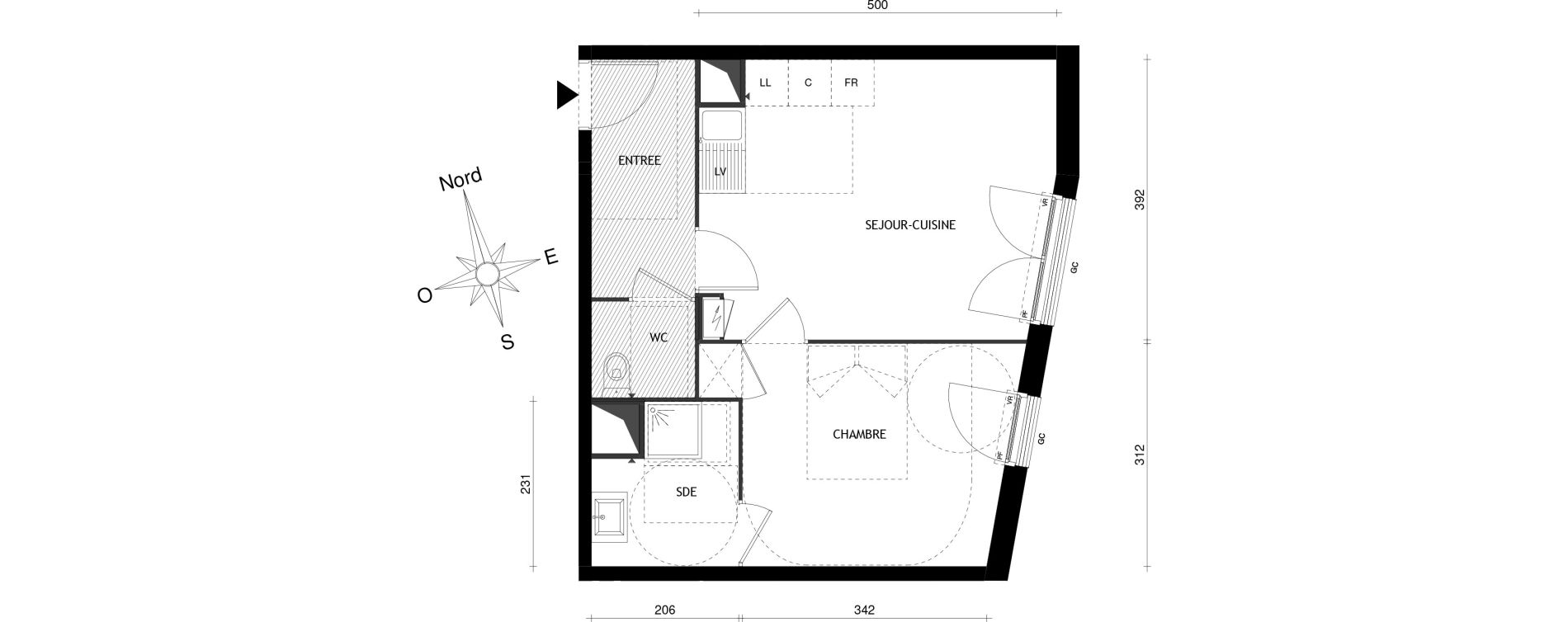 Appartement T2 de 41,35 m2 &agrave; Aubervilliers Centre