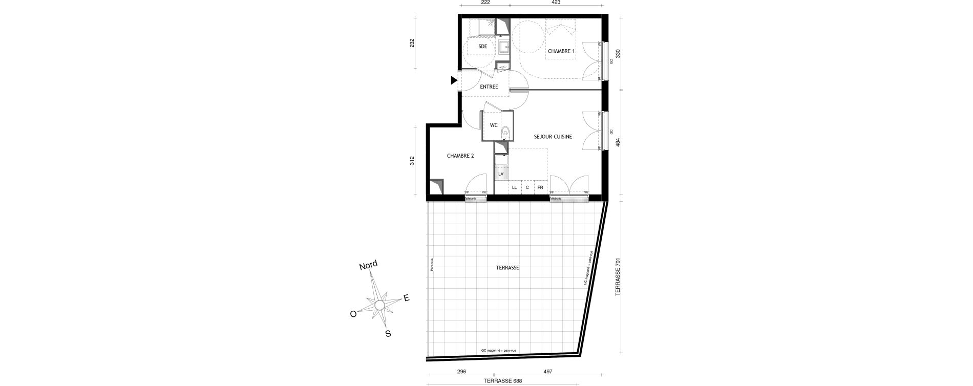 Appartement T3 de 55,30 m2 &agrave; Aubervilliers Centre
