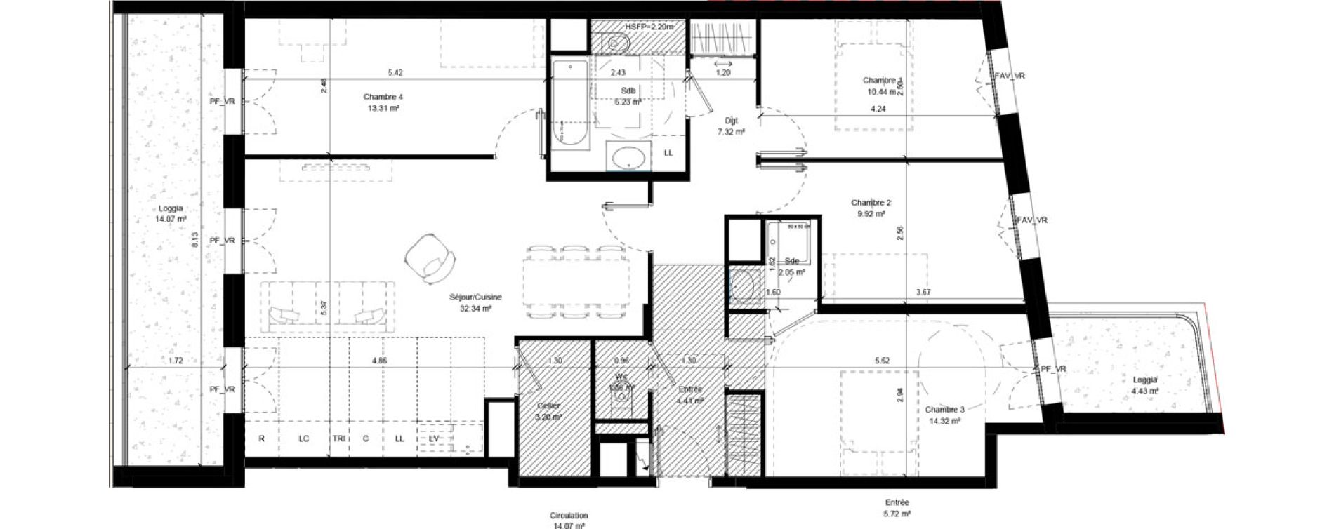 Appartement T5 de 104,92 m2 &agrave; Aubervilliers Chemin vert