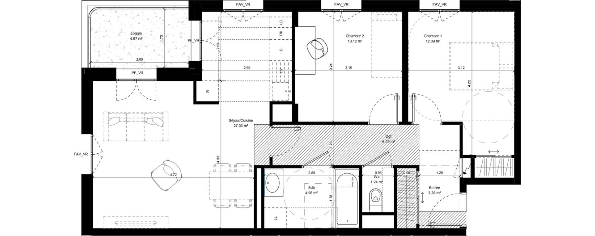 Appartement T3 de 66,03 m2 &agrave; Aubervilliers Chemin vert