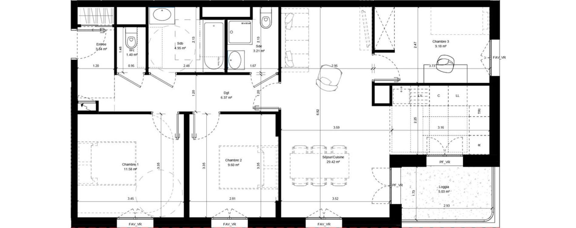 Appartement T4 de 79,56 m2 &agrave; Aubervilliers Chemin vert