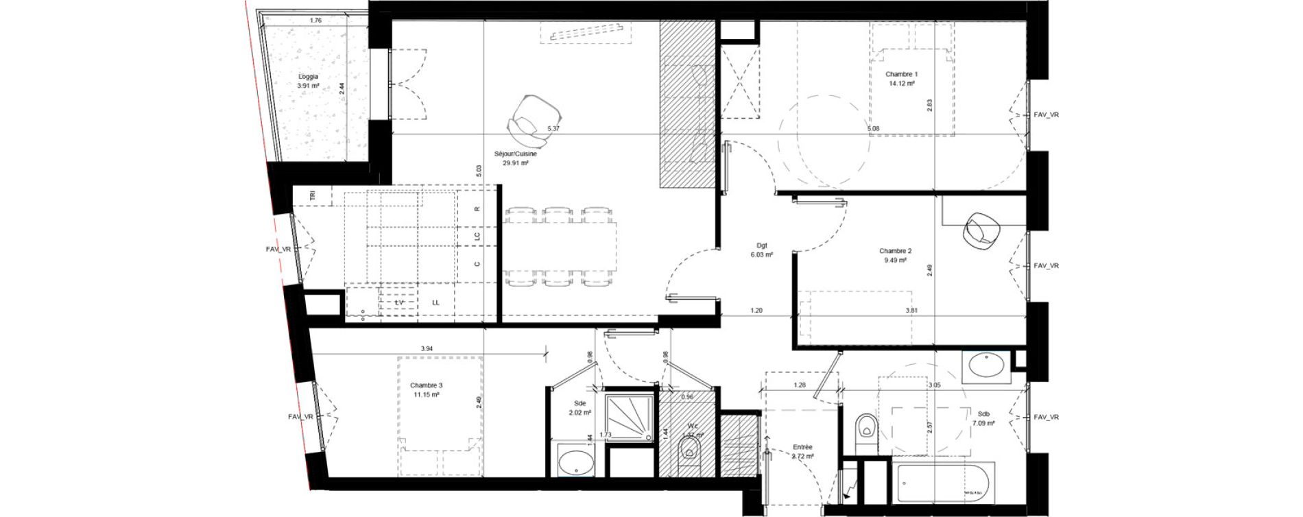 Appartement T4 de 83,89 m2 &agrave; Aubervilliers Chemin vert