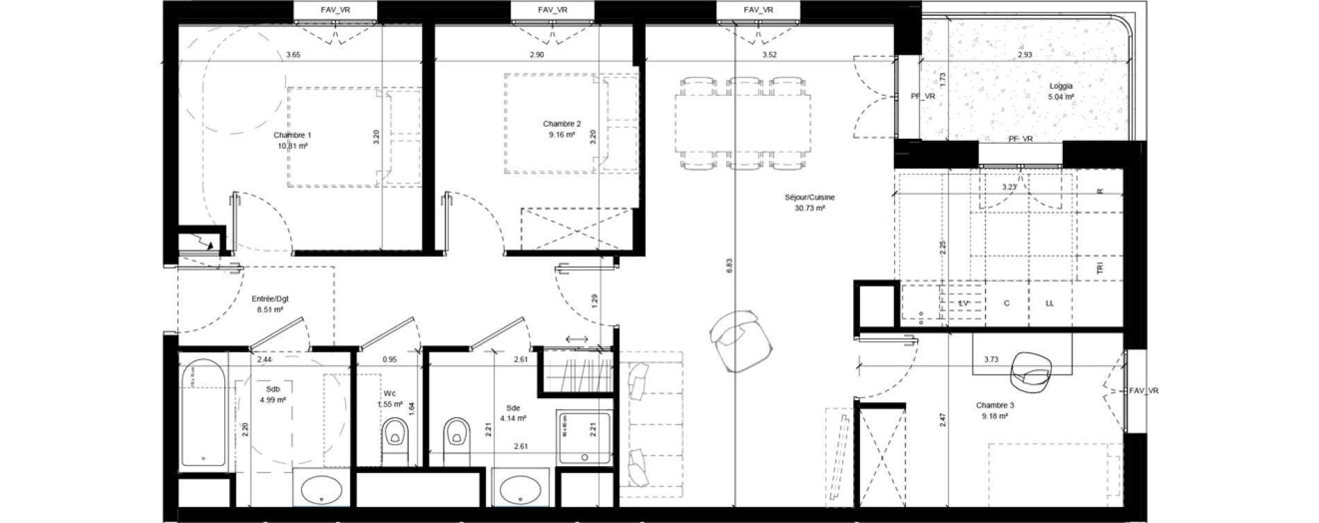 Appartement T4 de 79,08 m2 &agrave; Aubervilliers Chemin vert