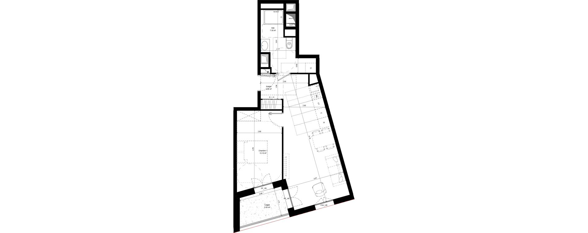 Appartement T2 de 47,87 m2 &agrave; Aubervilliers Chemin vert