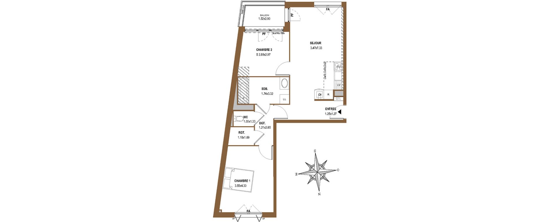 Appartement T3 de 61,18 m2 &agrave; Aubervilliers Centre