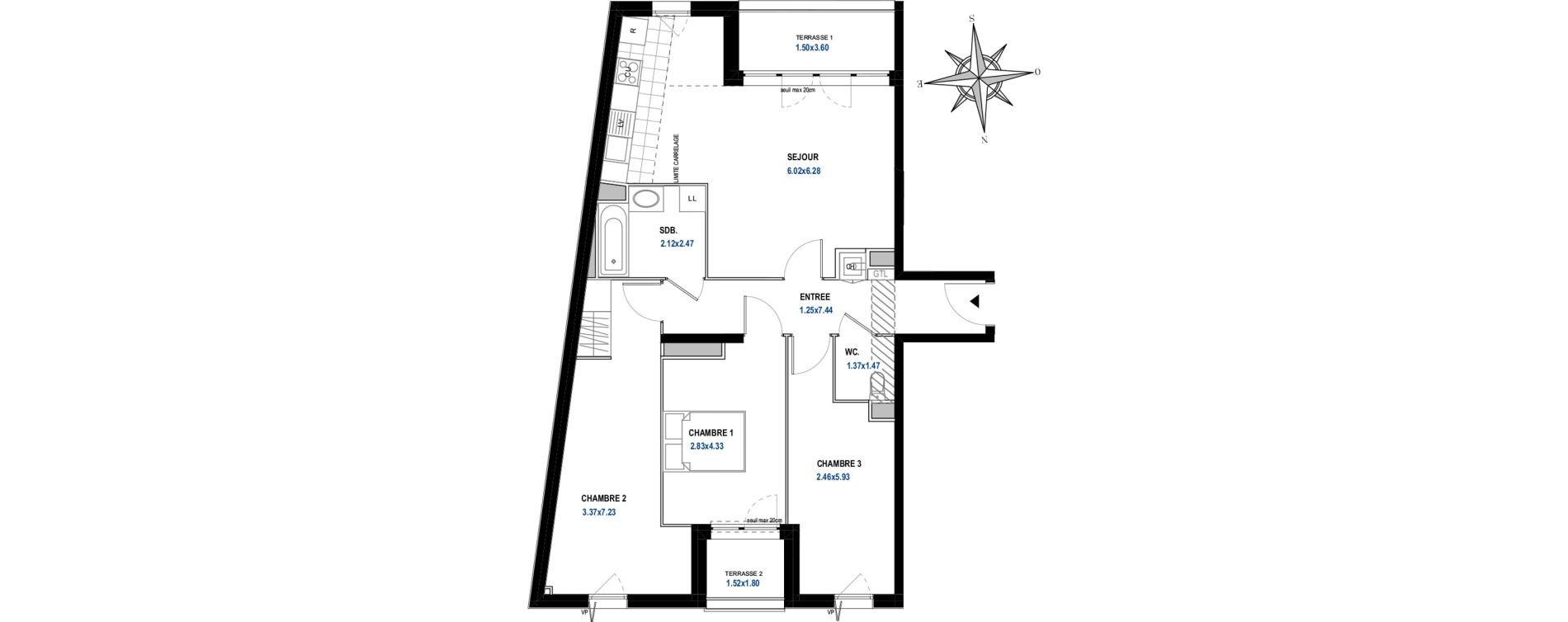 Appartement T4 de 84,26 m2 &agrave; Aubervilliers Centre