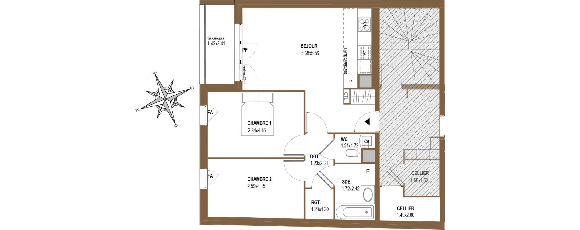 Appartement T3 de 60,44 m2 &agrave; Aubervilliers Centre