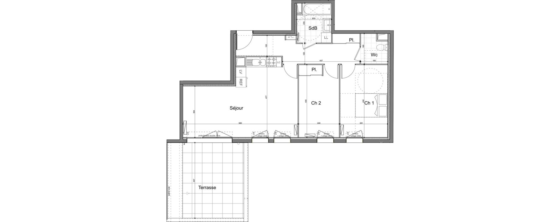 Appartement T3 de 65,81 m2 &agrave; Aubervilliers Robespierre