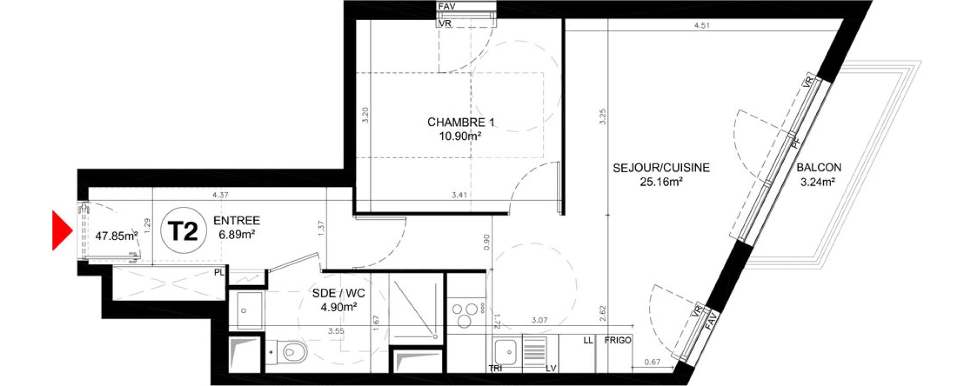 Appartement T2 de 47,85 m2 &agrave; Aulnay-Sous-Bois Centre