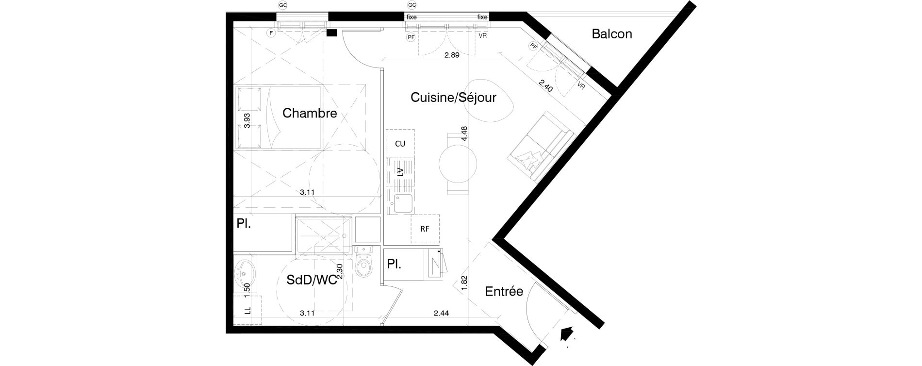 Appartement T2 de 41,06 m2 &agrave; Aulnay-Sous-Bois Centre