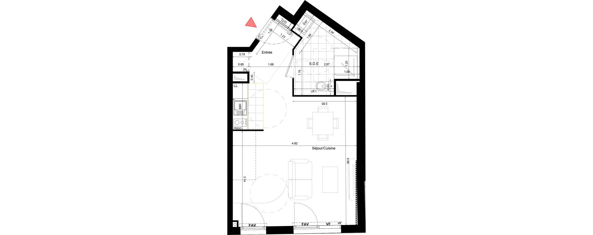 Appartement T1 de 35,40 m2 &agrave; Aulnay-Sous-Bois &eacute;mile zola - gare