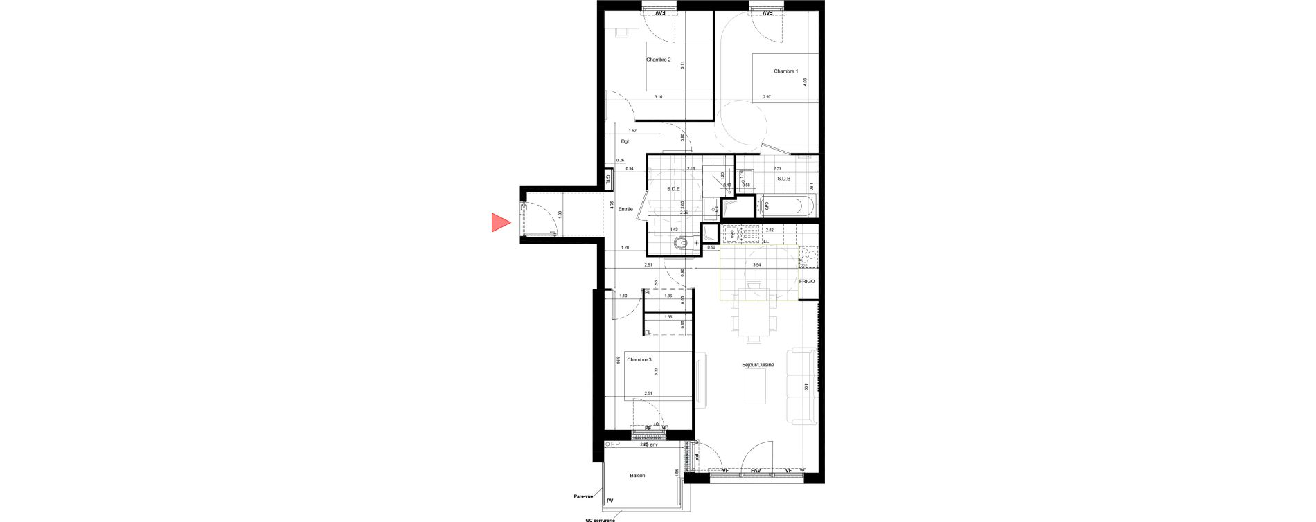 Appartement T4 de 77,00 m2 &agrave; Aulnay-Sous-Bois &eacute;mile zola - gare
