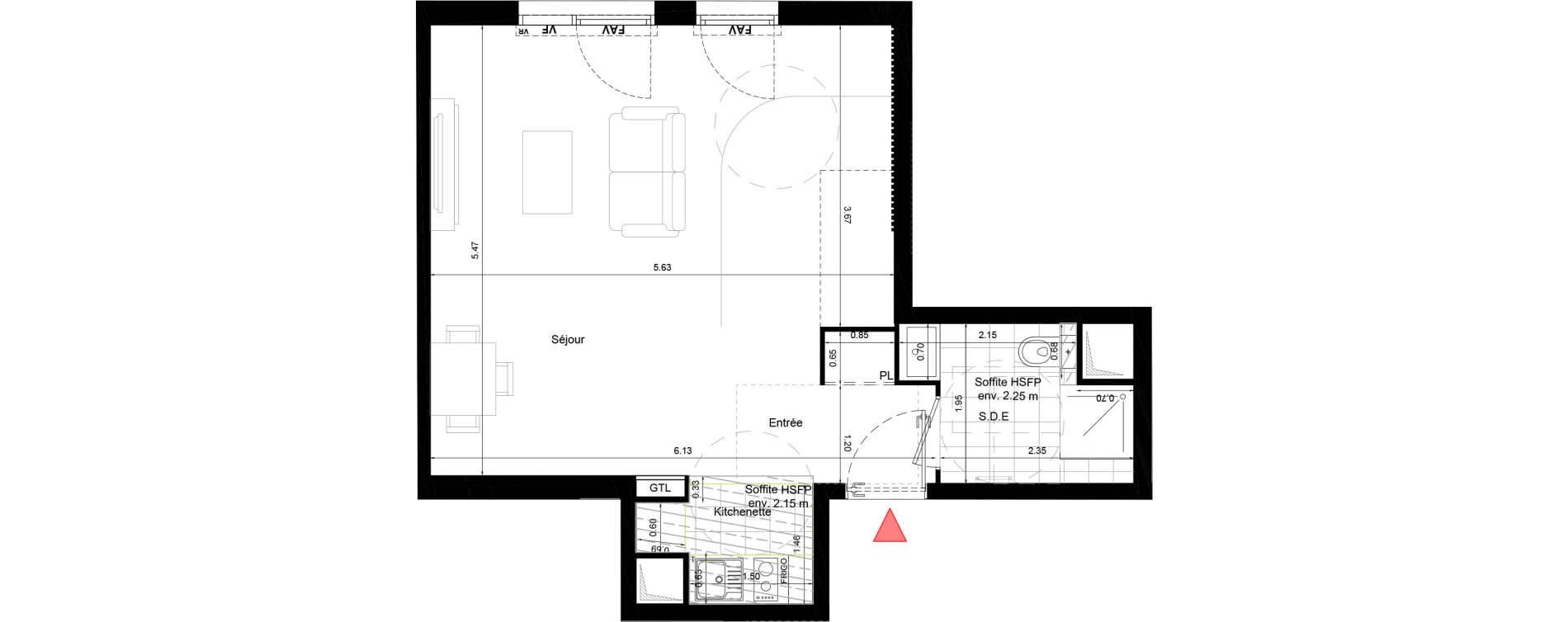 Appartement T1 de 38,60 m2 &agrave; Aulnay-Sous-Bois &eacute;mile zola - gare