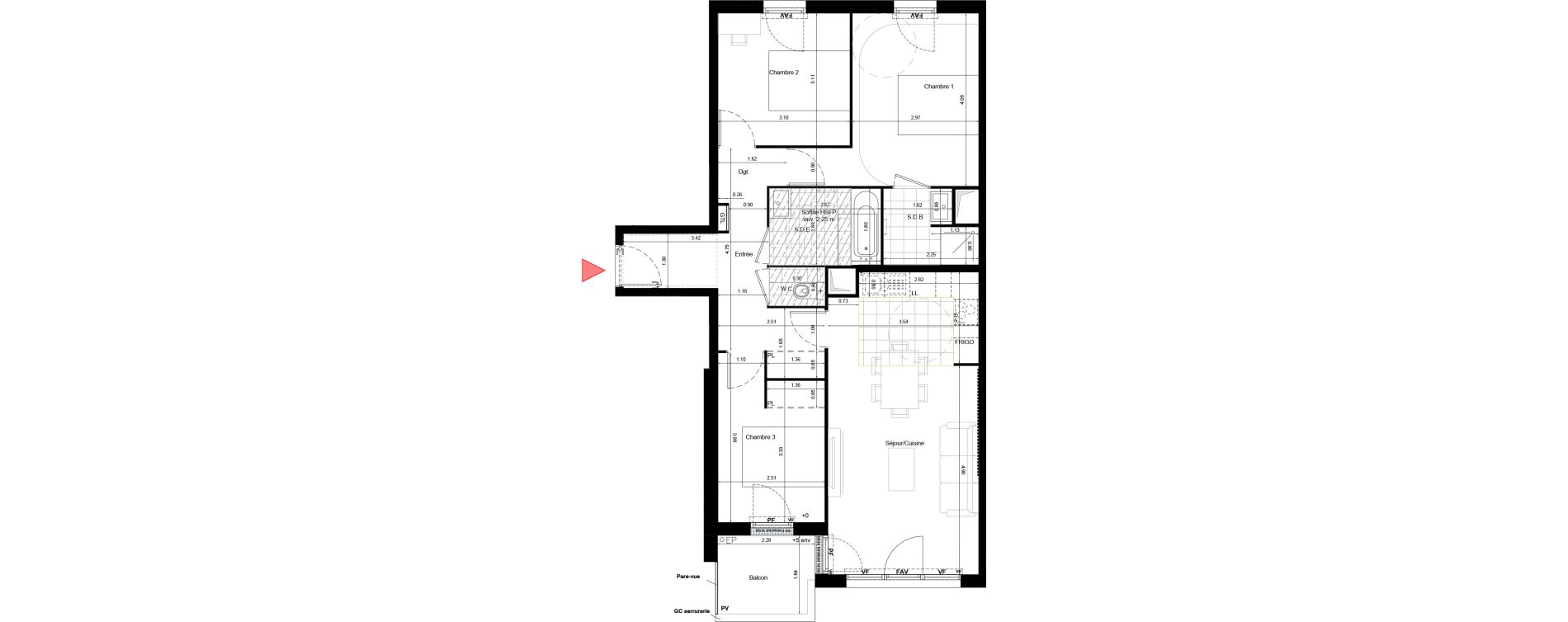 Appartement T4 de 77,00 m2 &agrave; Aulnay-Sous-Bois &eacute;mile zola - gare