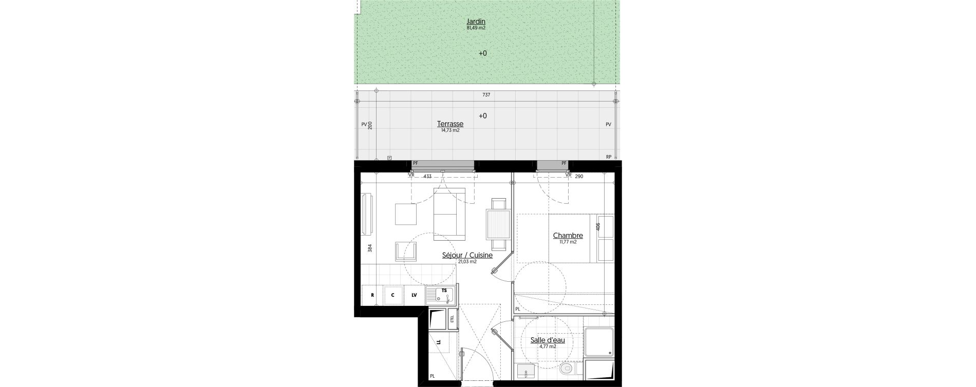 Appartement T2 de 37,57 m2 &agrave; Aulnay-Sous-Bois &eacute;mile zola - gare