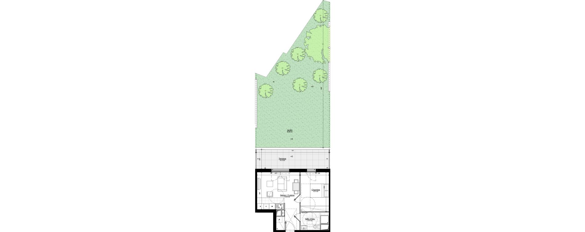 Appartement T2 de 37,57 m2 &agrave; Aulnay-Sous-Bois &eacute;mile zola - gare