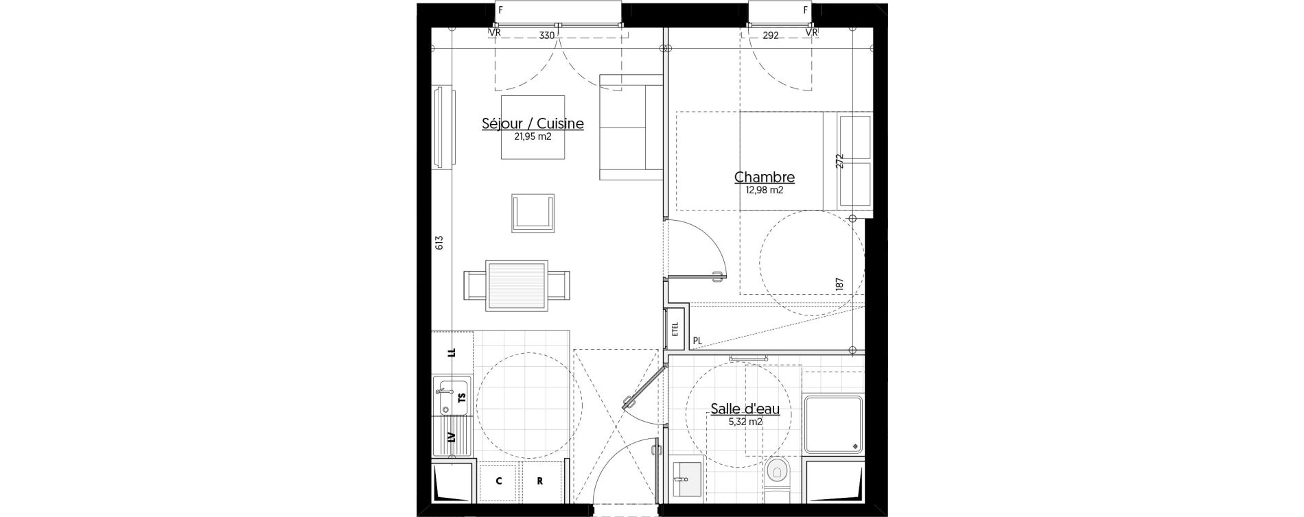 Appartement T2 de 40,25 m2 &agrave; Aulnay-Sous-Bois &eacute;mile zola - gare