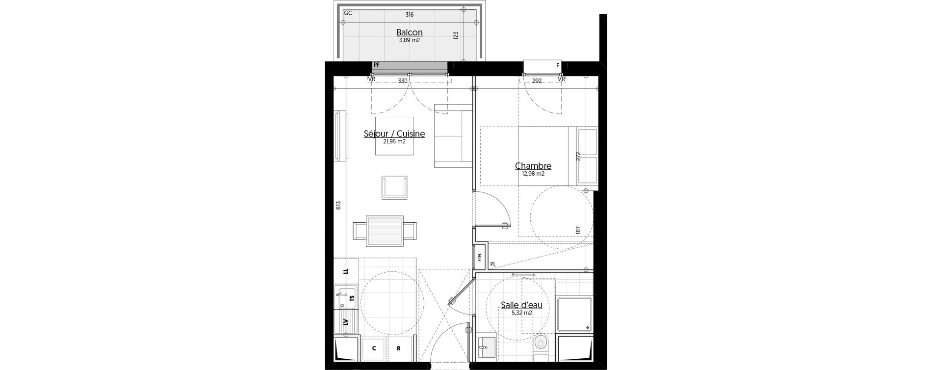 Appartement T2 de 40,25 m2 &agrave; Aulnay-Sous-Bois &eacute;mile zola - gare
