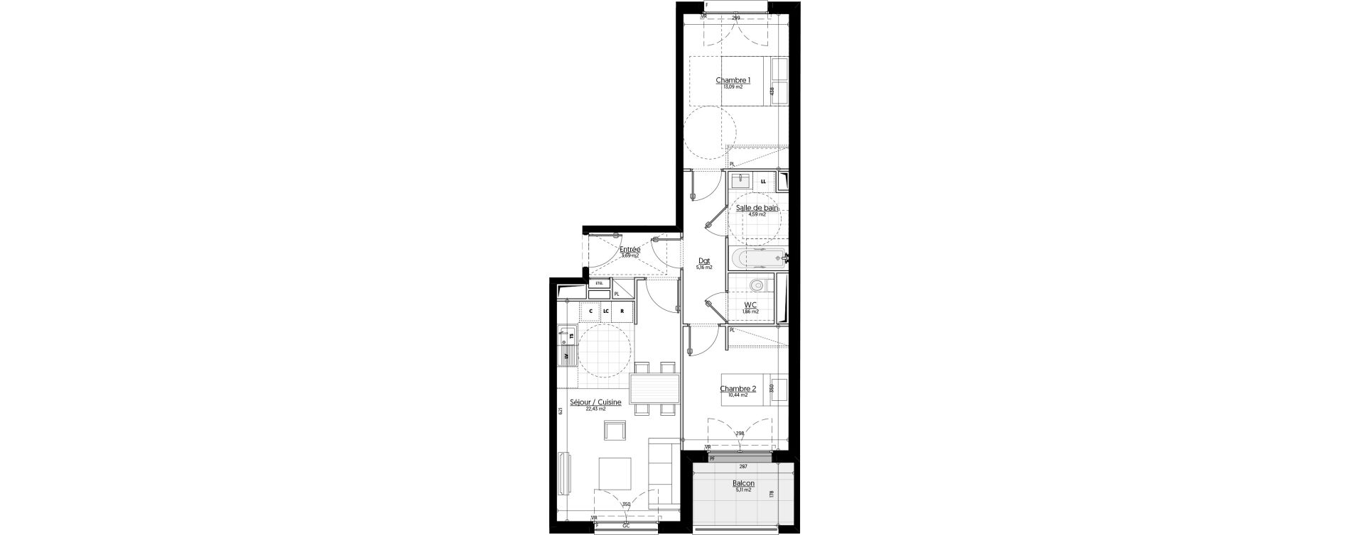 Appartement T3 de 61,26 m2 &agrave; Aulnay-Sous-Bois &eacute;mile zola - gare