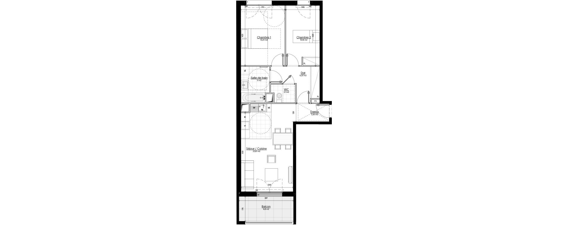 Appartement T3 de 62,59 m2 &agrave; Aulnay-Sous-Bois &eacute;mile zola - gare