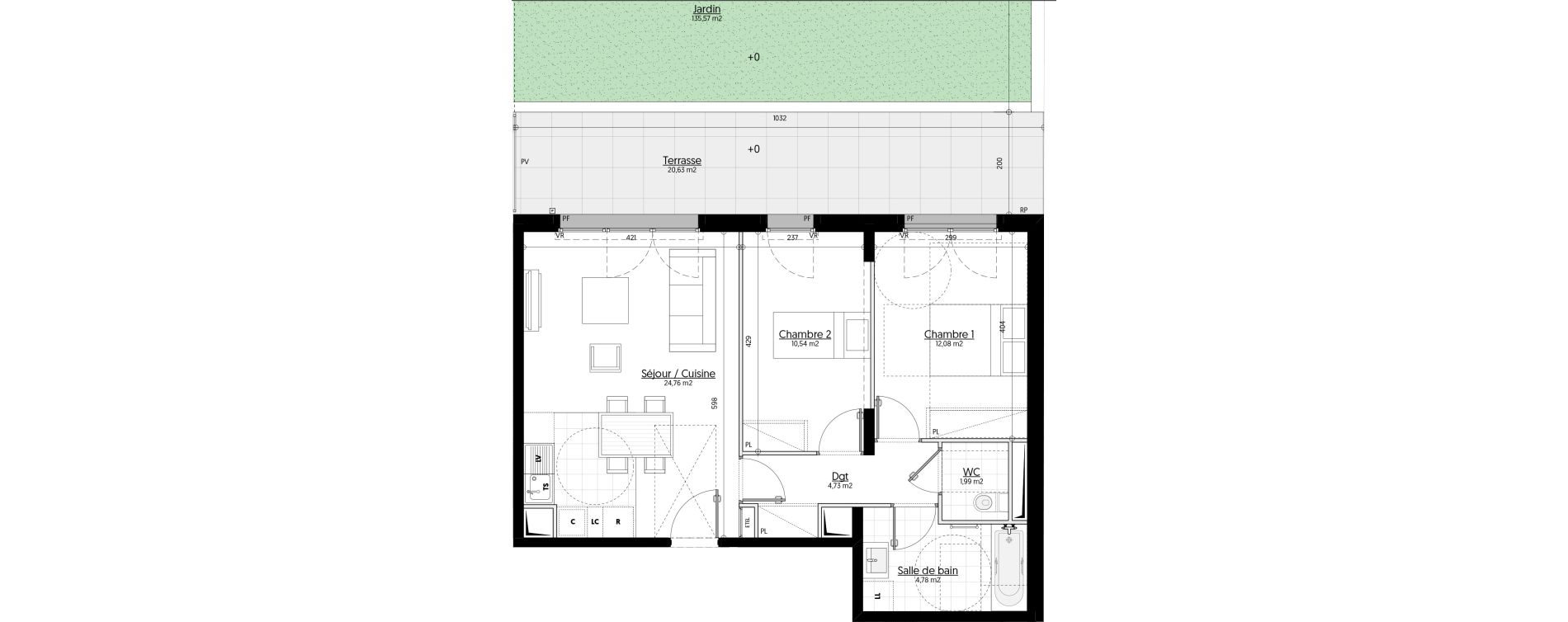 Appartement T3 de 58,88 m2 &agrave; Aulnay-Sous-Bois &eacute;mile zola - gare