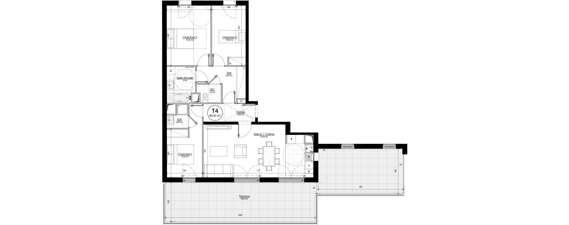 Appartement T4 de 80,93 m2 &agrave; Aulnay-Sous-Bois &eacute;mile zola - gare